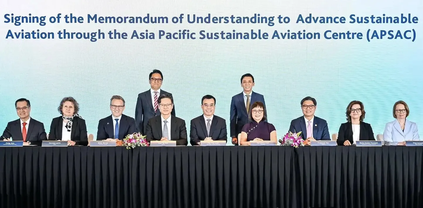 Signatories of the Memorandum of Understanding to Advance Sustainable Aviation through APSAC — Global Aviation and Maritime Symposium, 14 July 2025.